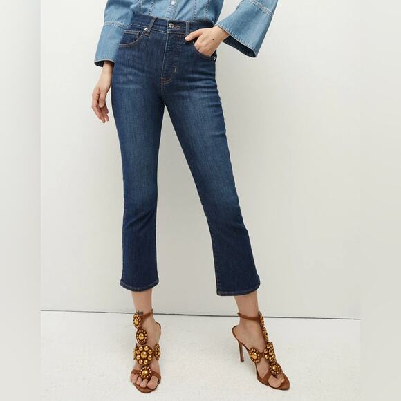Veronica BEARD 11" CARLY KICK-FLARE JEANs bright blue high rise denim - Picture 1 of 5